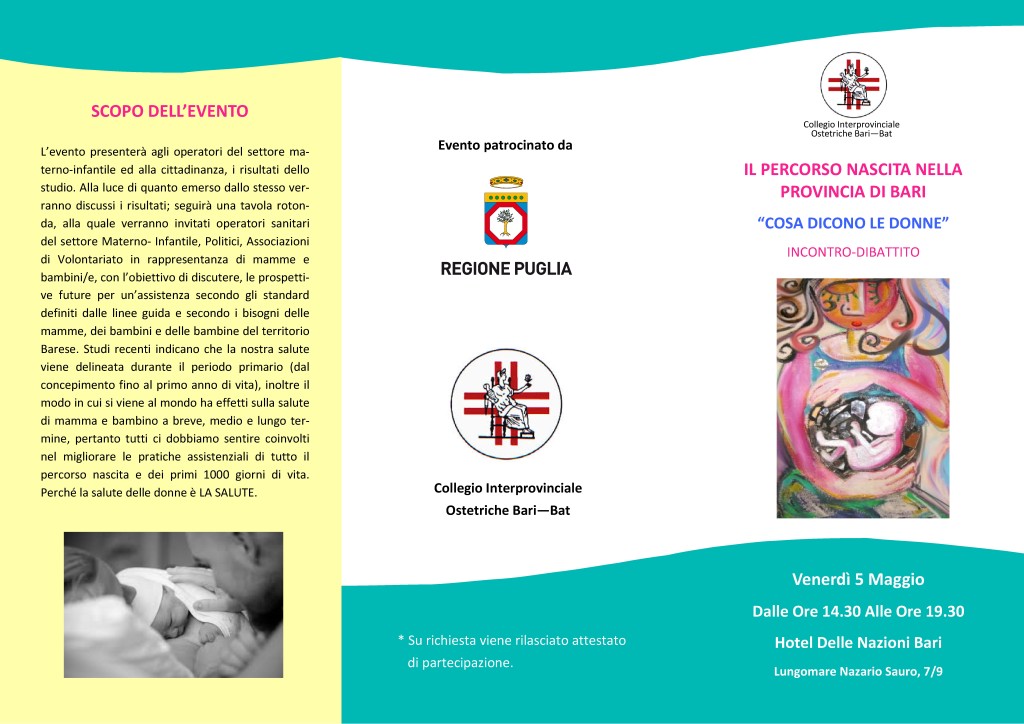 Brochure 5 maggio ostetriche patrocinio Puglia